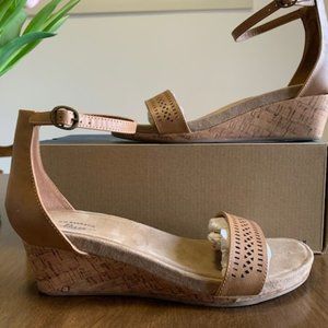 GH Bass Co. Cognac Wendy Wedge Sandal